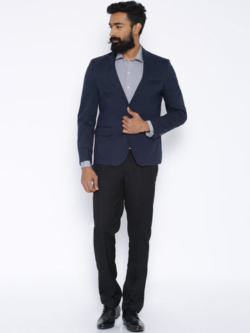 CODE BY LIFESTYLE NAVY SINGLE-BREASTED BLAZER
