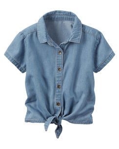 Carter's Chambray Tie-Front Top