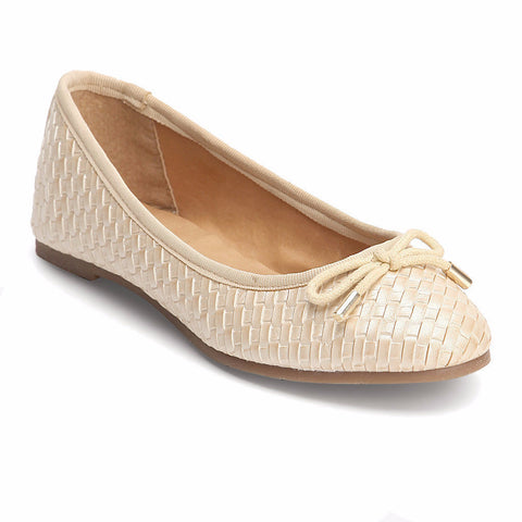 BEIGE WEAVED BELLY SHOES