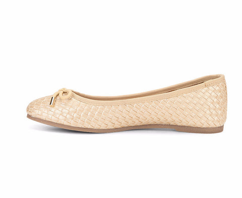 BEIGE WEAVED BELLY SHOES