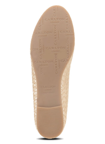 BEIGE WEAVED BELLY SHOES
